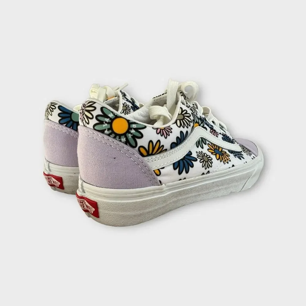 Vans Off The Wall Low Top Sneakers in White/Purple Floral Print, Size 7 - Picture 7 of 12